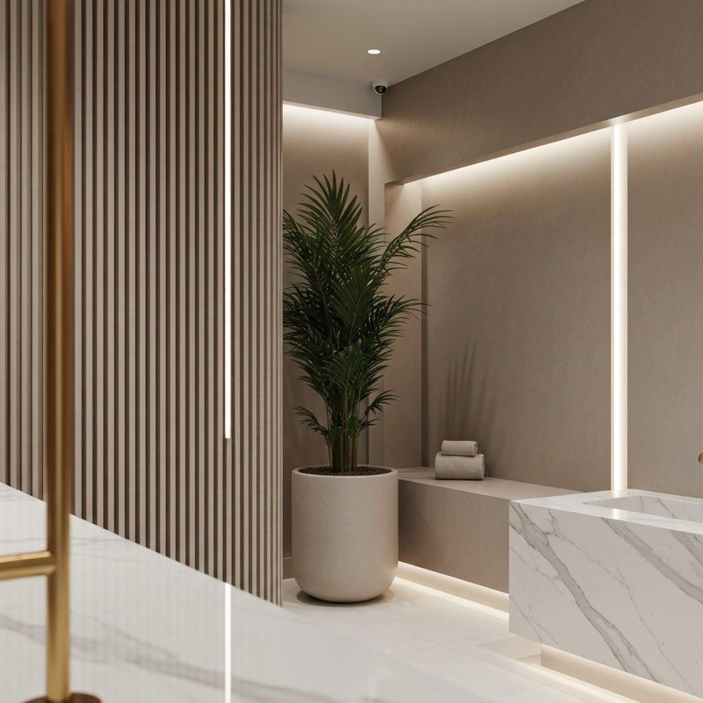 Modern clinic interior with warm natural lighting